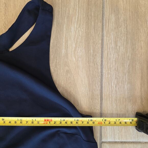 Banana Republic Maxi Tank Dress Navy Blue Size 0 Racerback Polyester Preowned - Picture 8 of 8